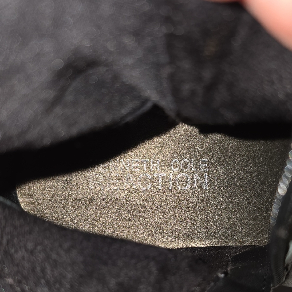 {Kenneth Cole} Reaction Kent Space Bucklr Leather Tall Boots - Black - 9.5 - Picture 11 of 12